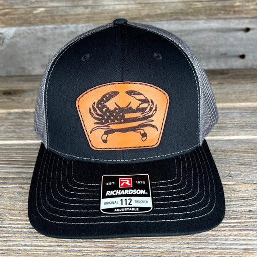 Blue Crab Flag Leather Patch Richardson Hat - Savannah Moss Co.