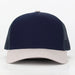 Custom Navy/Light Grey Five Panel SMCo Private Label Leather Patch Trucker Hat - Savannah Moss Co.