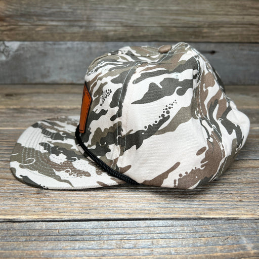 PRAY TIL THE COWS COME HOME Leather Patch Rope Duck Camo Snapback Hat - Savannah Moss Co.