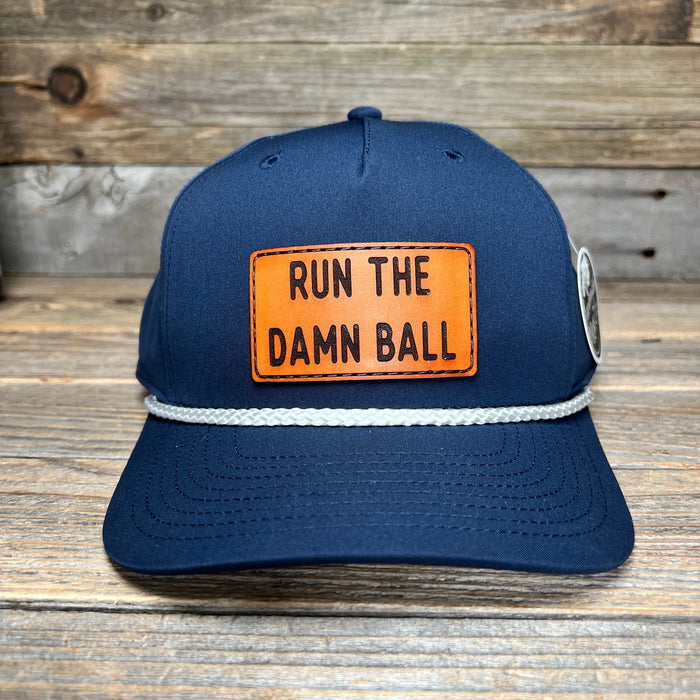 RUN THE DAMN BALL leather patch hat - Savannah Moss Co.