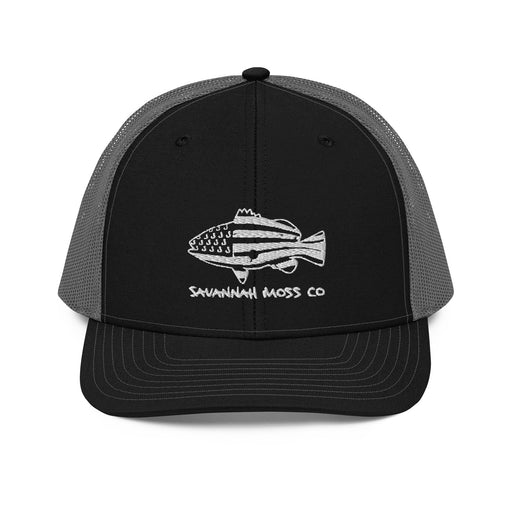 Savananh Moss Co Distressed Fish Flag Trucker Cap - Savannah Moss Co.