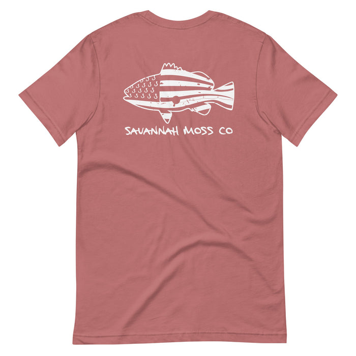 Savannah Moss Co Distressed Fish Flag short sleeve t-shirt - Savannah Moss Co.