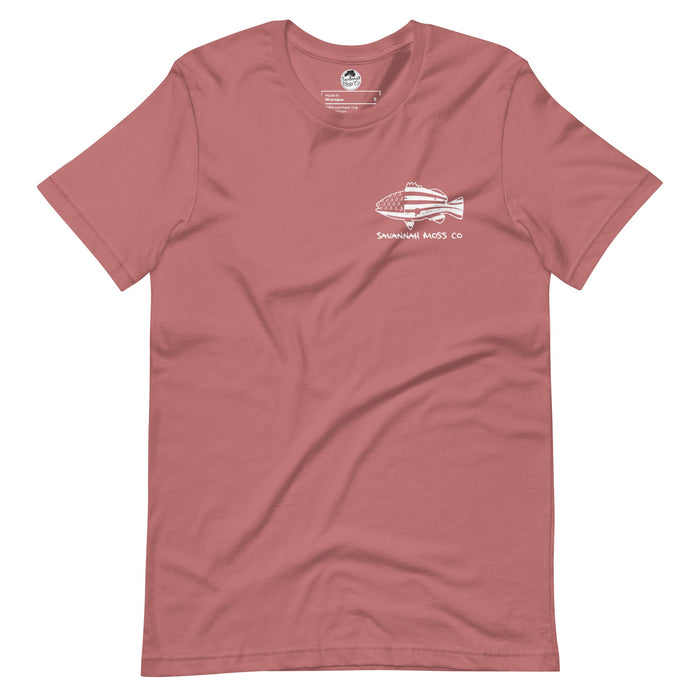 Savannah Moss Co Distressed Fish Flag short sleeve t-shirt - Savannah Moss Co.