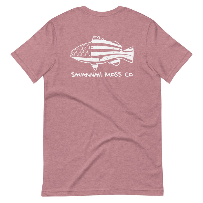 Savannah Moss Co Distressed Fish Flag short sleeve t-shirt - Savannah Moss Co.