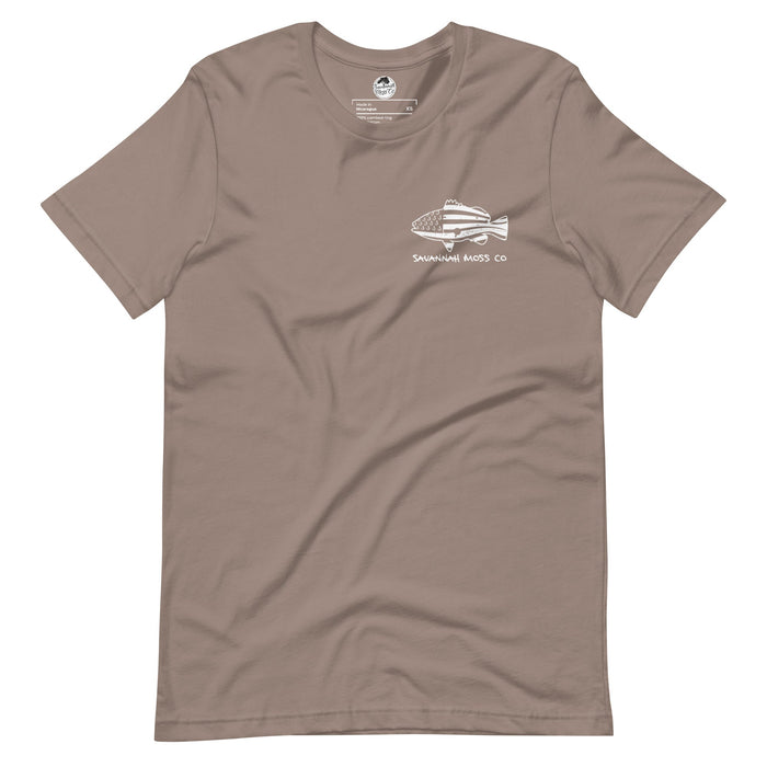 Savannah Moss Co Distressed Fish Flag short sleeve t-shirt - Savannah Moss Co.