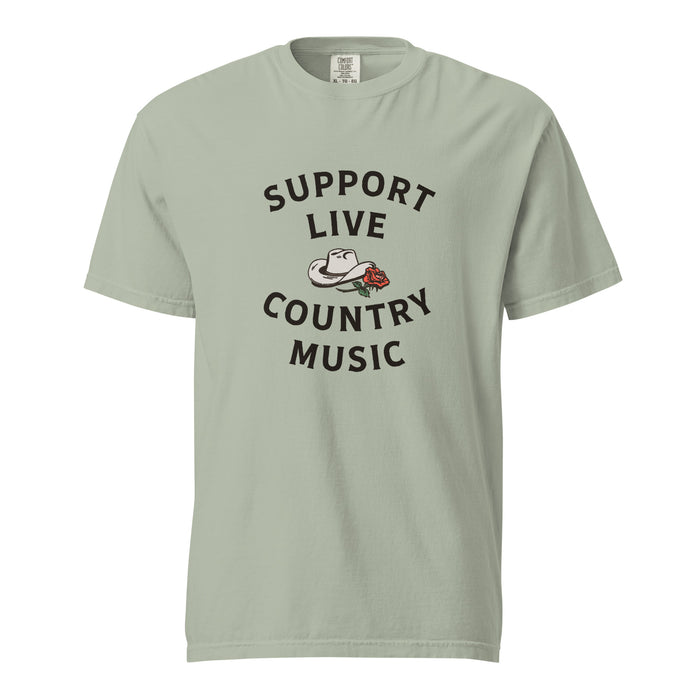 SUPPORT LIVE COUNTRY MUSIC garment-dyed heavyweight  short sleeve t-shirt