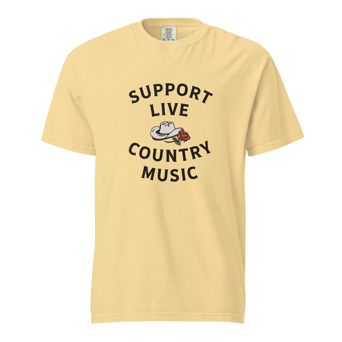 SUPPORT LIVE COUNTRY MUSIC garment-dyed heavyweight  short sleeve t-shirt