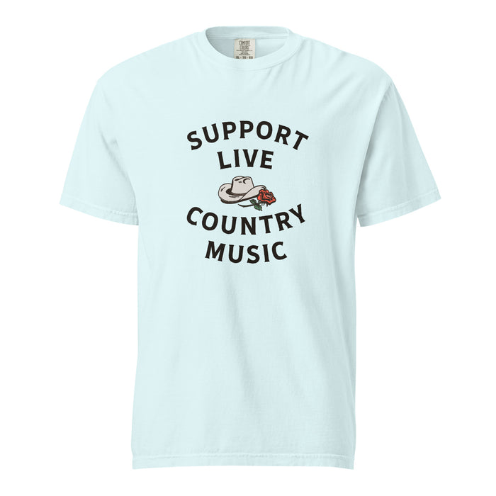 SUPPORT LIVE COUNTRY MUSIC garment-dyed heavyweight  short sleeve t-shirt