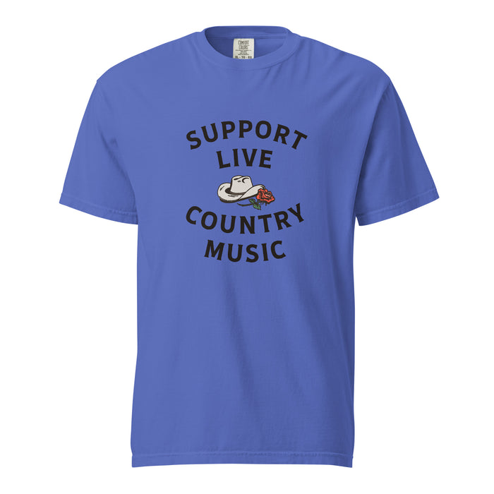 SUPPORT LIVE COUNTRY MUSIC garment-dyed heavyweight  short sleeve t-shirt