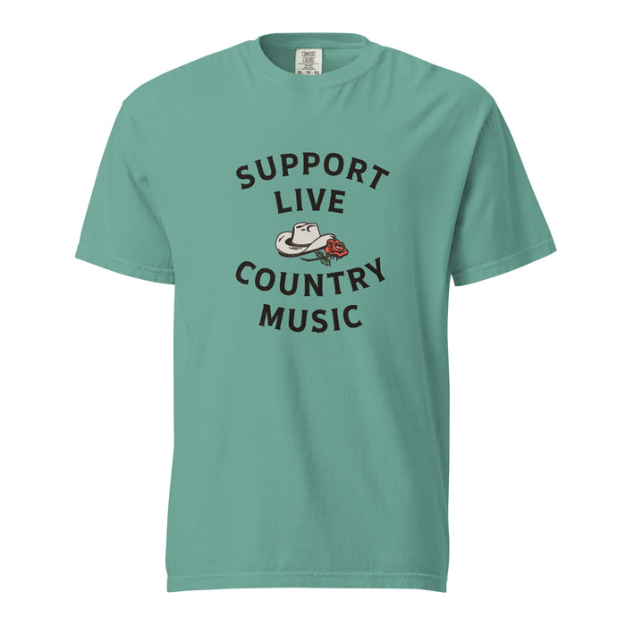 SUPPORT LIVE COUNTRY MUSIC garment-dyed heavyweight  short sleeve t-shirt