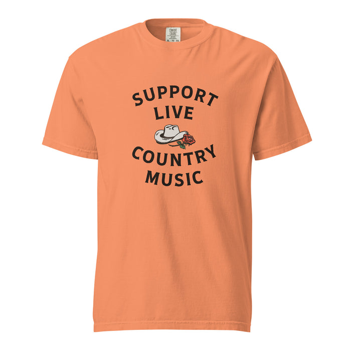 SUPPORT LIVE COUNTRY MUSIC garment-dyed heavyweight  short sleeve t-shirt