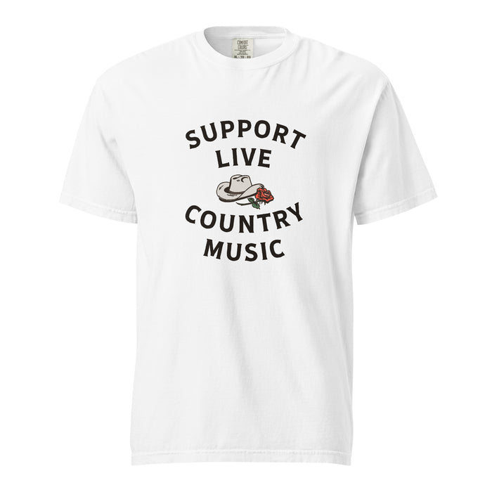 SUPPORT LIVE COUNTRY MUSIC garment-dyed heavyweight  short sleeve t-shirt