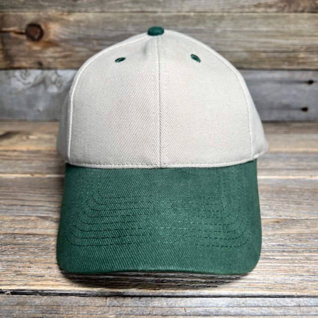 Vintage Custom Leather Patch Toppers Khaki/Green 90s Hat - Savannah Moss Co.