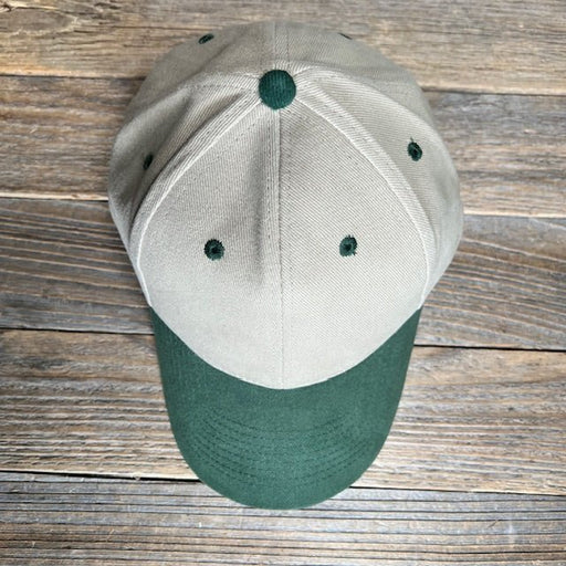 Vintage Custom Leather Patch Toppers Khaki/Green 90s Hat - Savannah Moss Co.