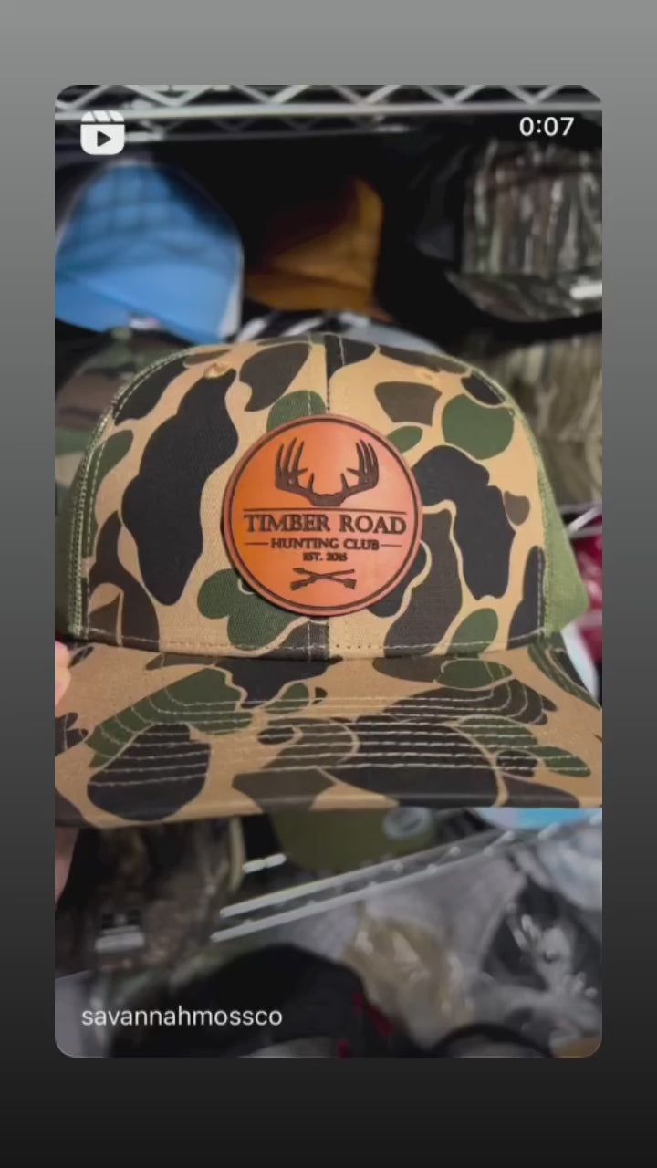 Custom Vintage Duck Camo Leather Patch Hat-OUT OF STOCK – Von