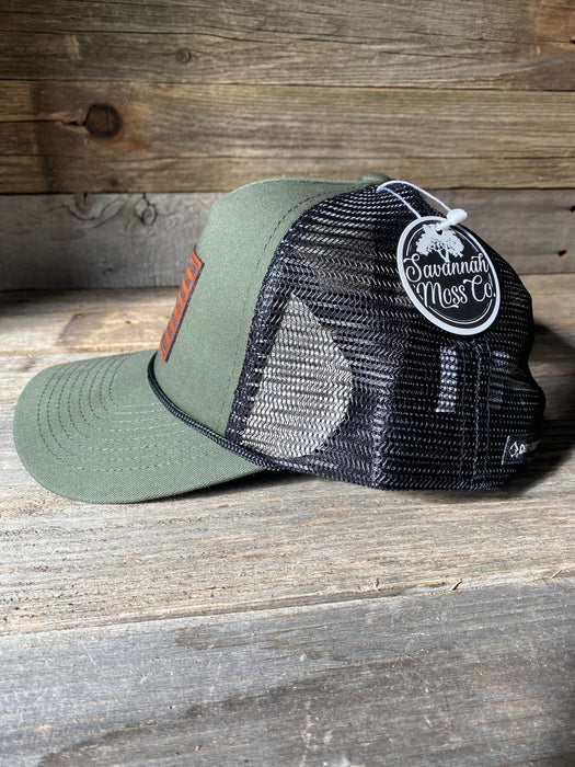 Gun & Rod Hunting Fishing Leather Patch Hat — Savannah Moss Co.