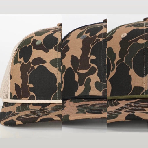 Custom Duck Camo Rope Leather Patch Trucker Hat — Savannah Moss Co.