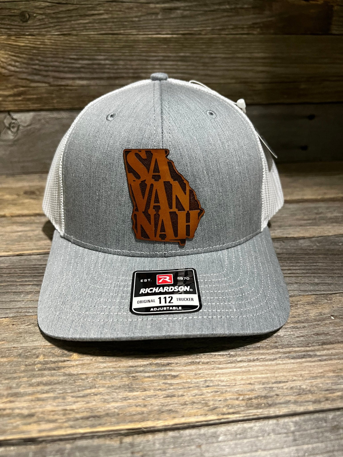 Savannanh, Georgia Leather Patch Trucker Hat — Savannah Moss Co.