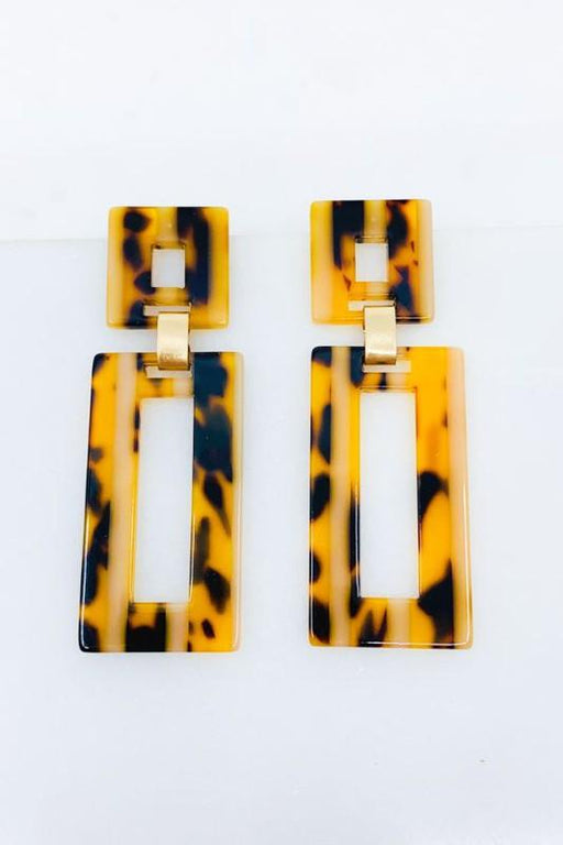 Tortoise Rectangle Earrings - Savannah Moss Company