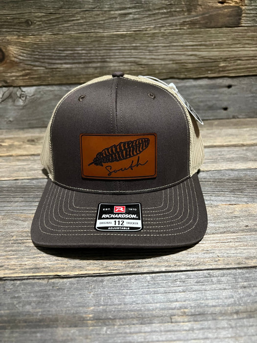 Turkey Feathers Down South Leather Patch Hat — Savannah Moss Co.