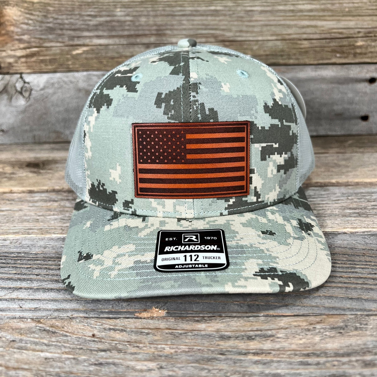 US Flag Leather Patch Digi Camo Hat — Savannah Moss Co.