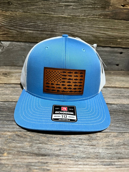 USA Trout Flag Leather Patch Hat — Savannah Moss Co.